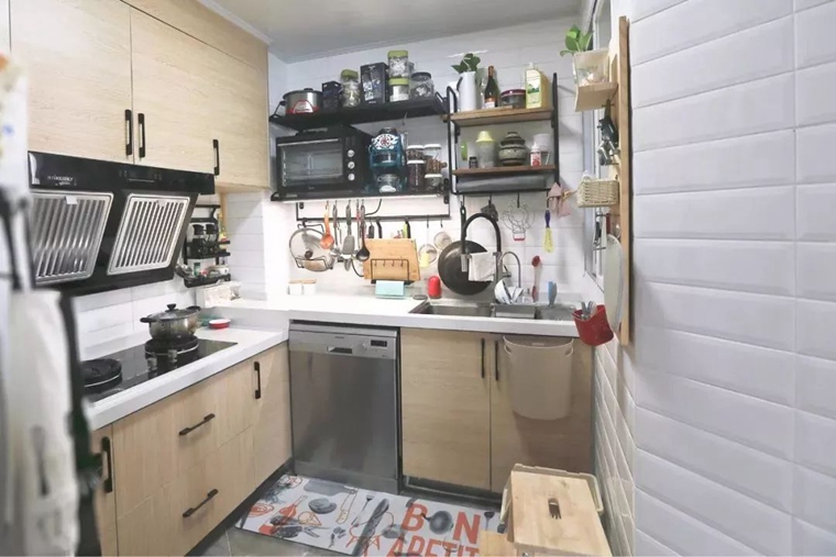 沈阳厨房翻新案例|小户型厨房做个高低台，使用方便又好看，你也做个吧