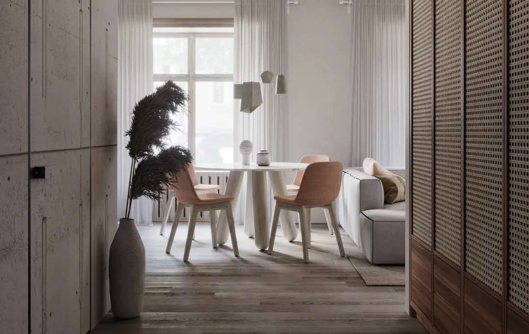 38平迷你公寓，用灰泥、木材、陶瓷做出高级感！