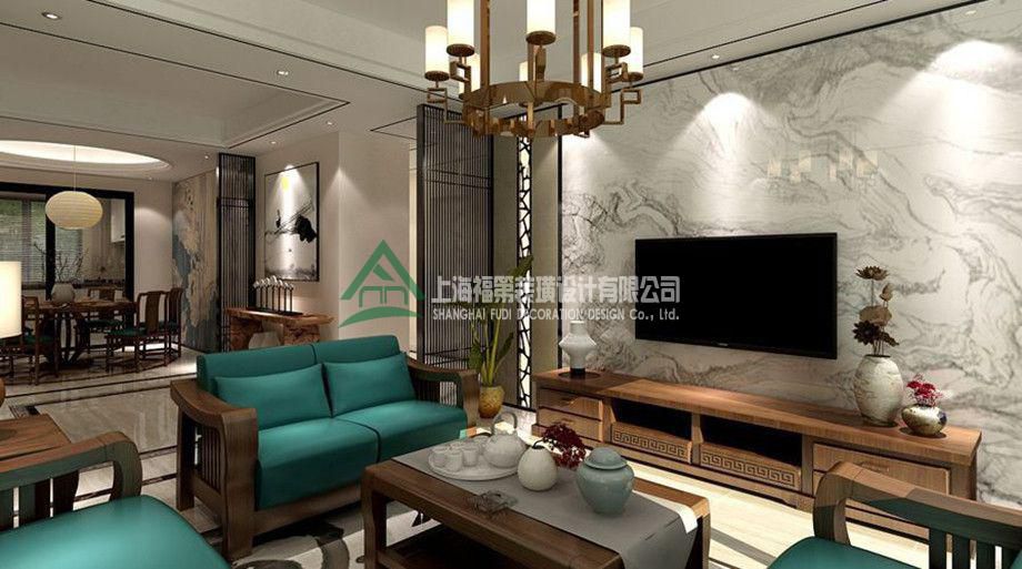 上海装修案例135方中式三居
