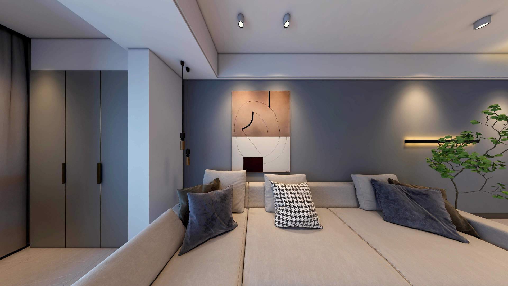 張家界裝修案例紫御山水6棟2501室114㎡-現代風格