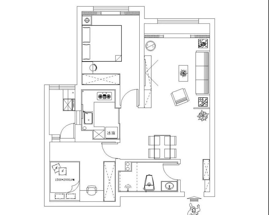【實景案例】國瑞城83平兩居室,現代簡約實景案例解讀
