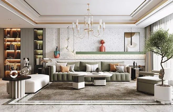 不同的沙發背景墻設計，讓客廳裝修更特別