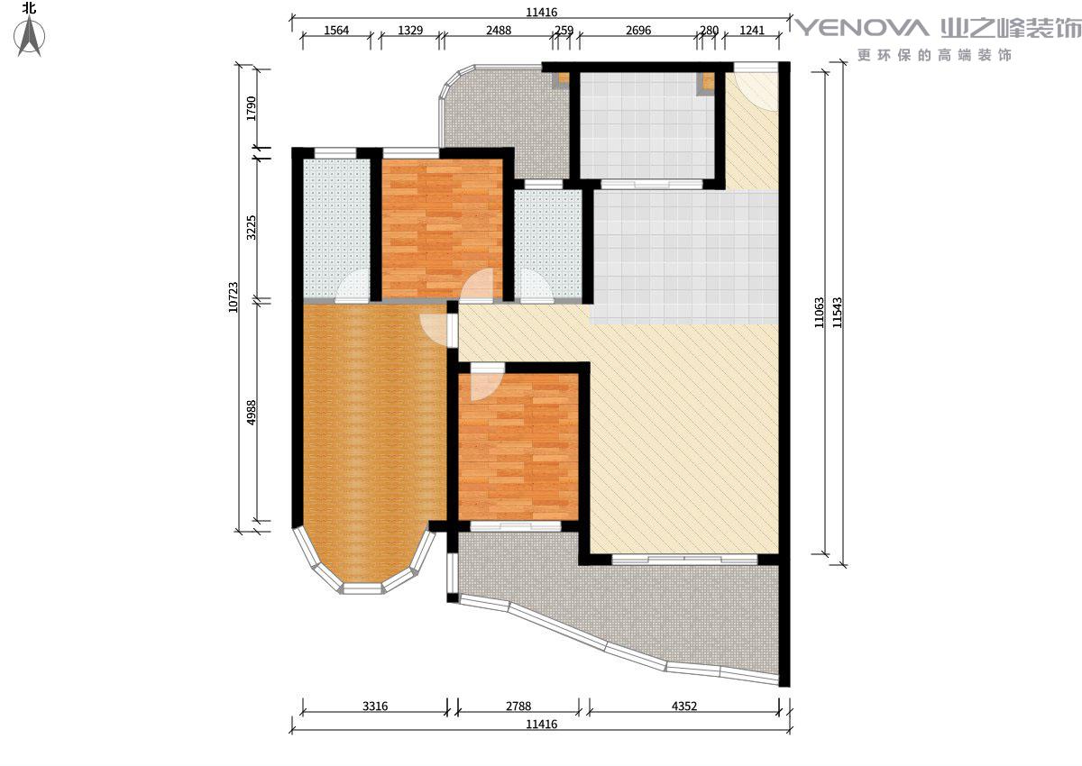 南通装修案例紫城小苑125㎡三室一厅 - 现代简约 - 宋建国
