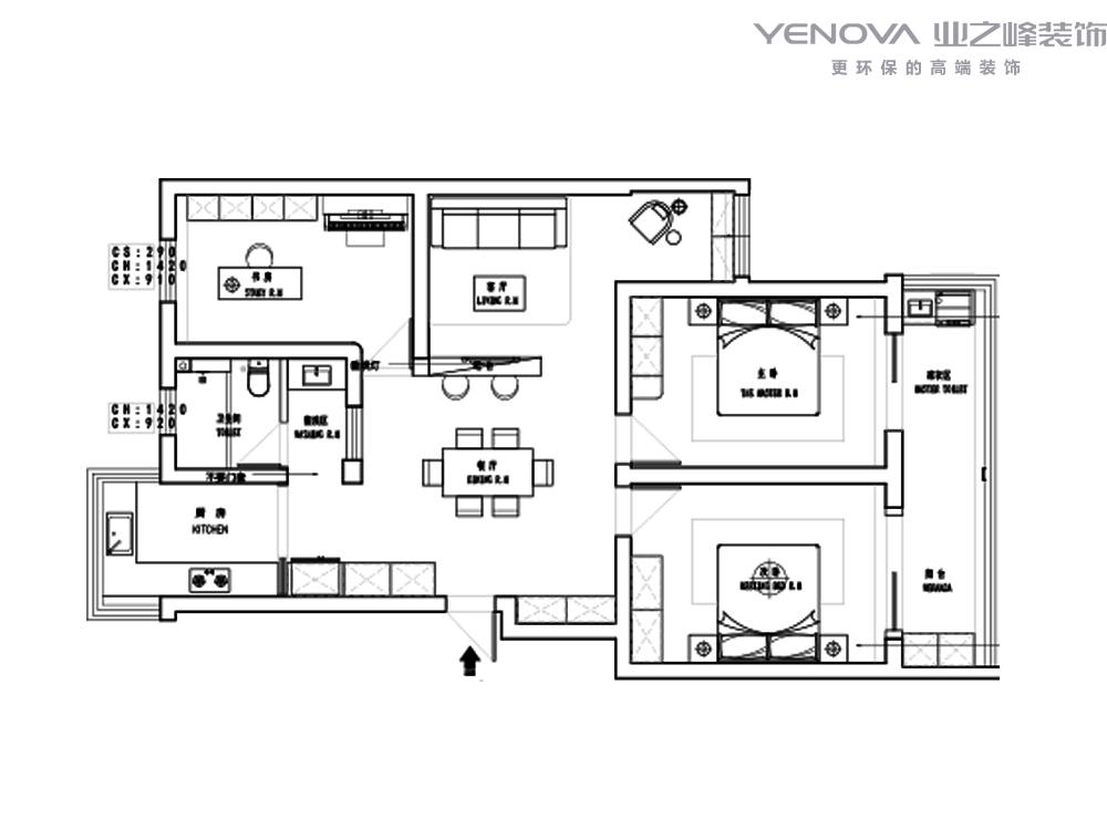 南通装修案例丽茵佳苑119m²三室两厅-现代简约-崔伟鹏