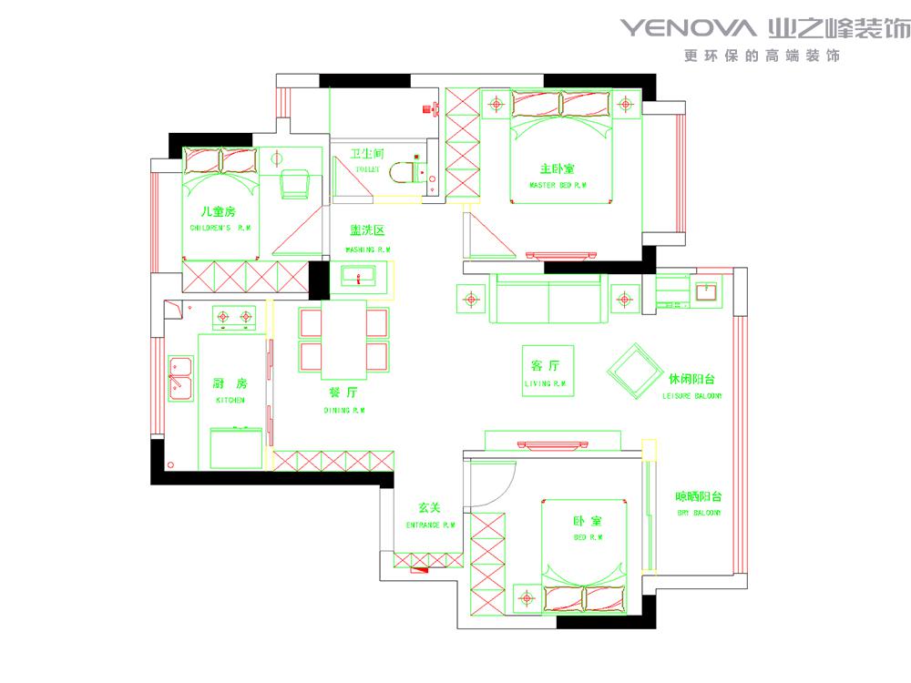 南通装修案例都荟锦85m²三室两卫-现代简约-何进