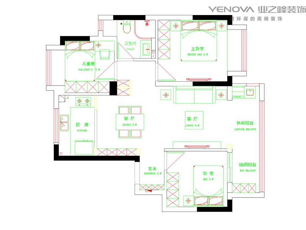 南通装修案例都荟锦85m²三室两卫-现代奶油-何进