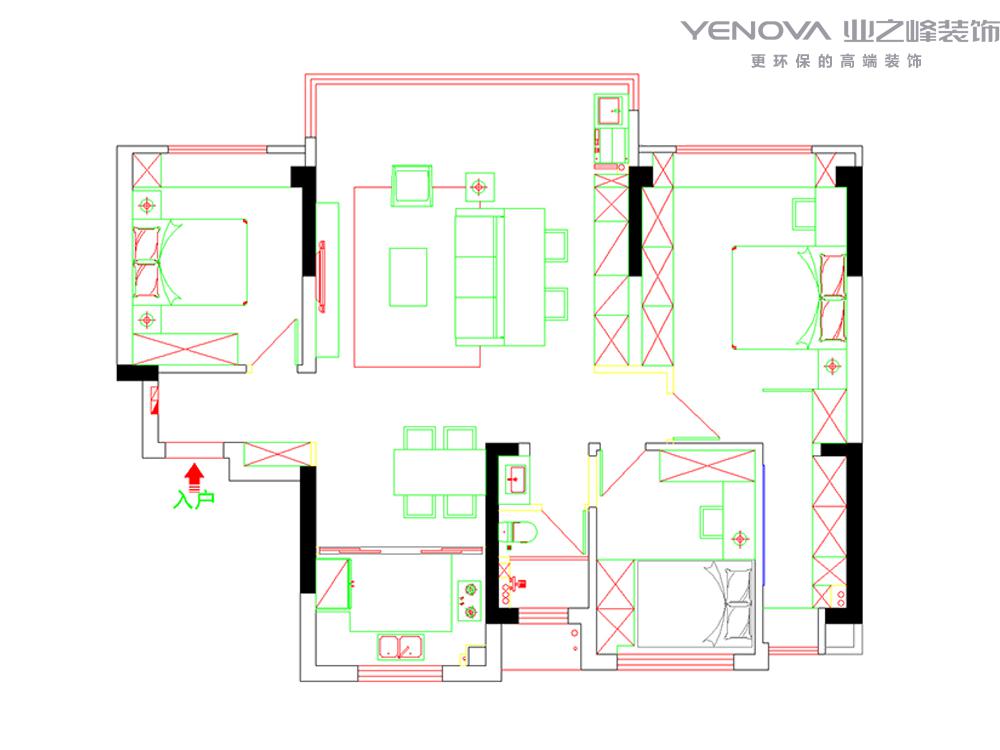 南通装修案例鹤城首府113m²三居两室-现代简约-何进