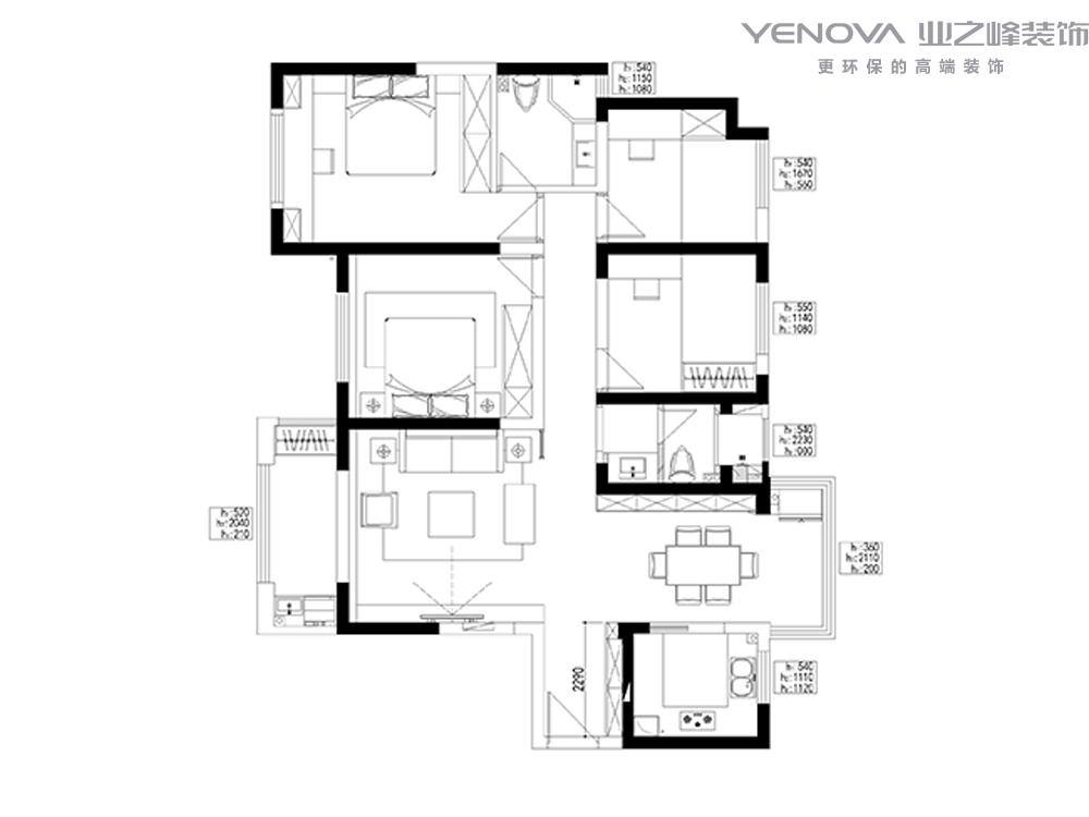 南通装修案例景瑞望府120m²三居两室-现代简约-曹尊异