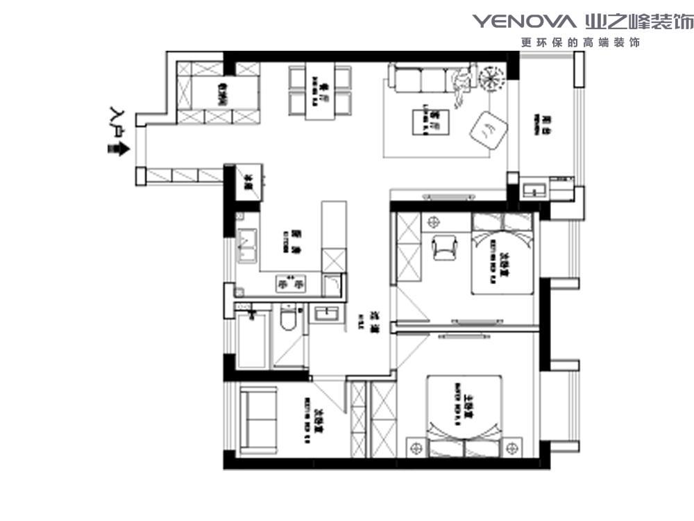 南通装修案例星光域91m²二居一室-现代简约-严嘉杰