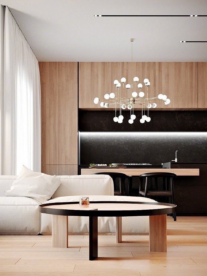 乌鲁木齐家装设计：“灰+木色”，120m²现代风 ​​​​
