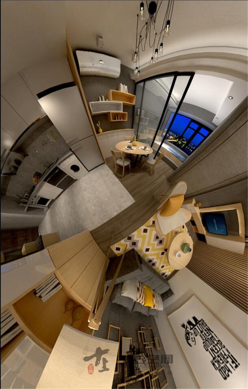 十上空间装饰——信誉名门H户型客餐厅360°全景效果图
