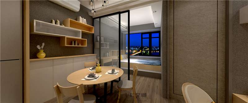 十上空间装饰——信誉名门H户型客餐厅360°全景效果图