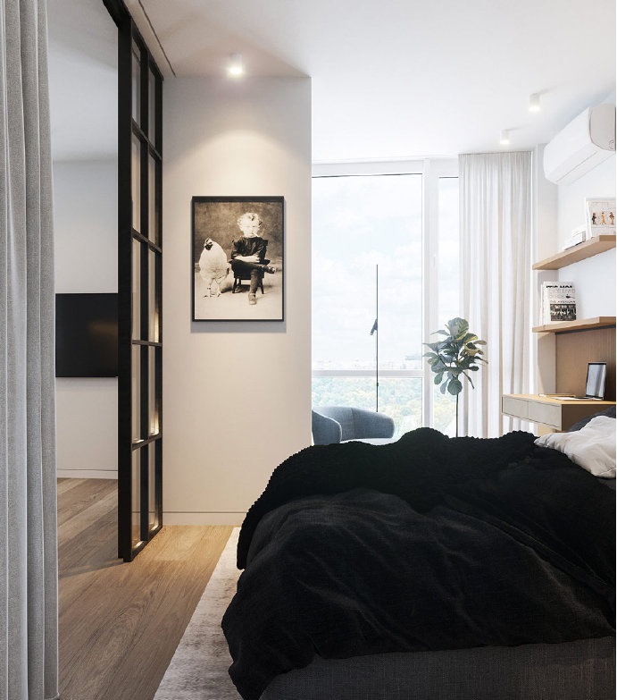 西安装修案例现代极简小公寓，天然木材饰面的温馨搭配