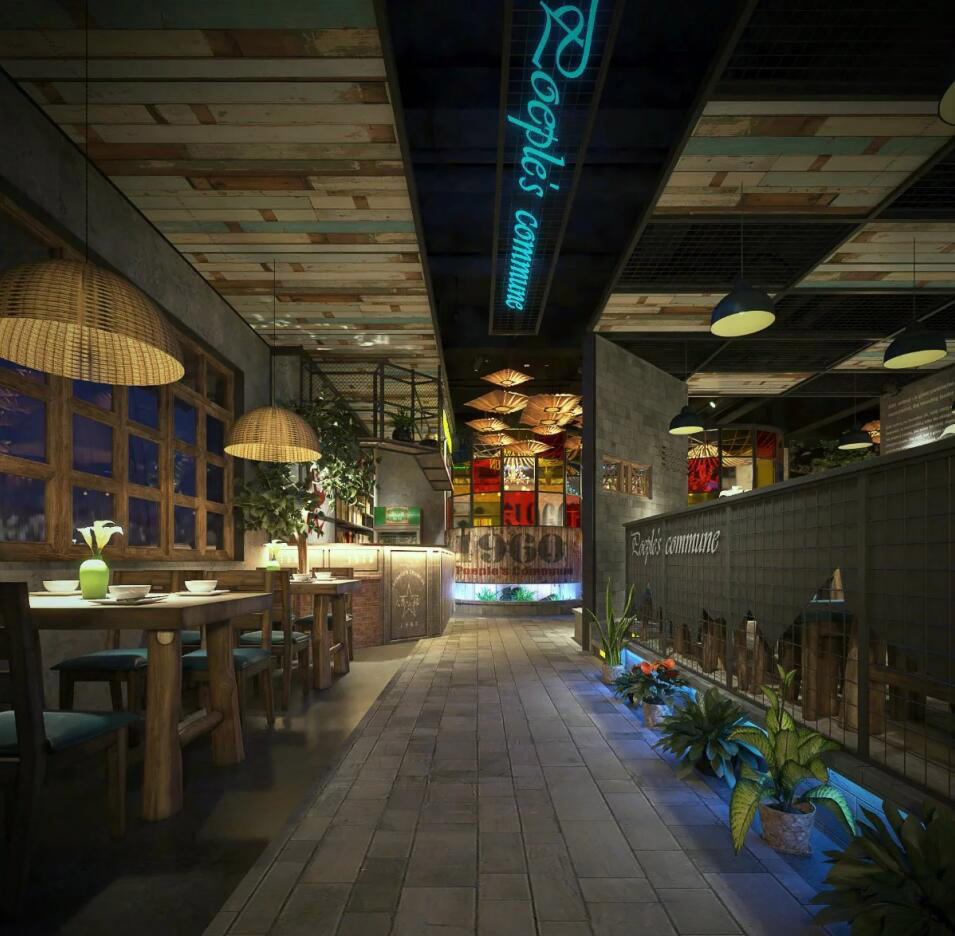 威海装修案例餐饮空间效果图