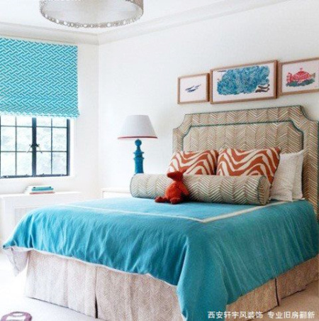 西安装修案例地中海风情-卧室及飘窗设计