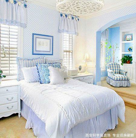 西安装修案例地中海风情-卧室及飘窗设计