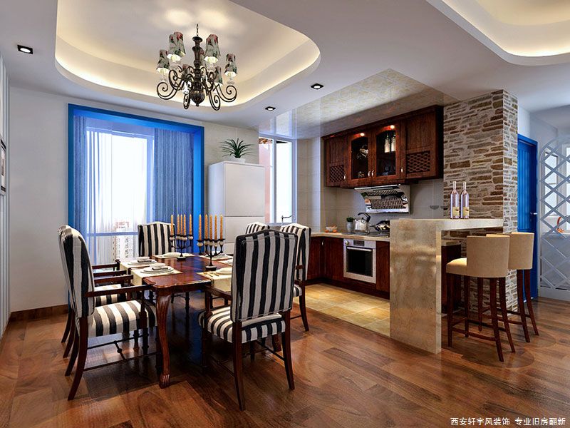 西安装修案例地中海风情-圆形顶设计