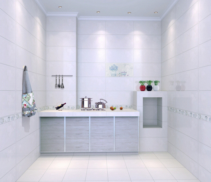 厨房：300*600墙砖 300*300地砖 ABC上中下墙整体搭配