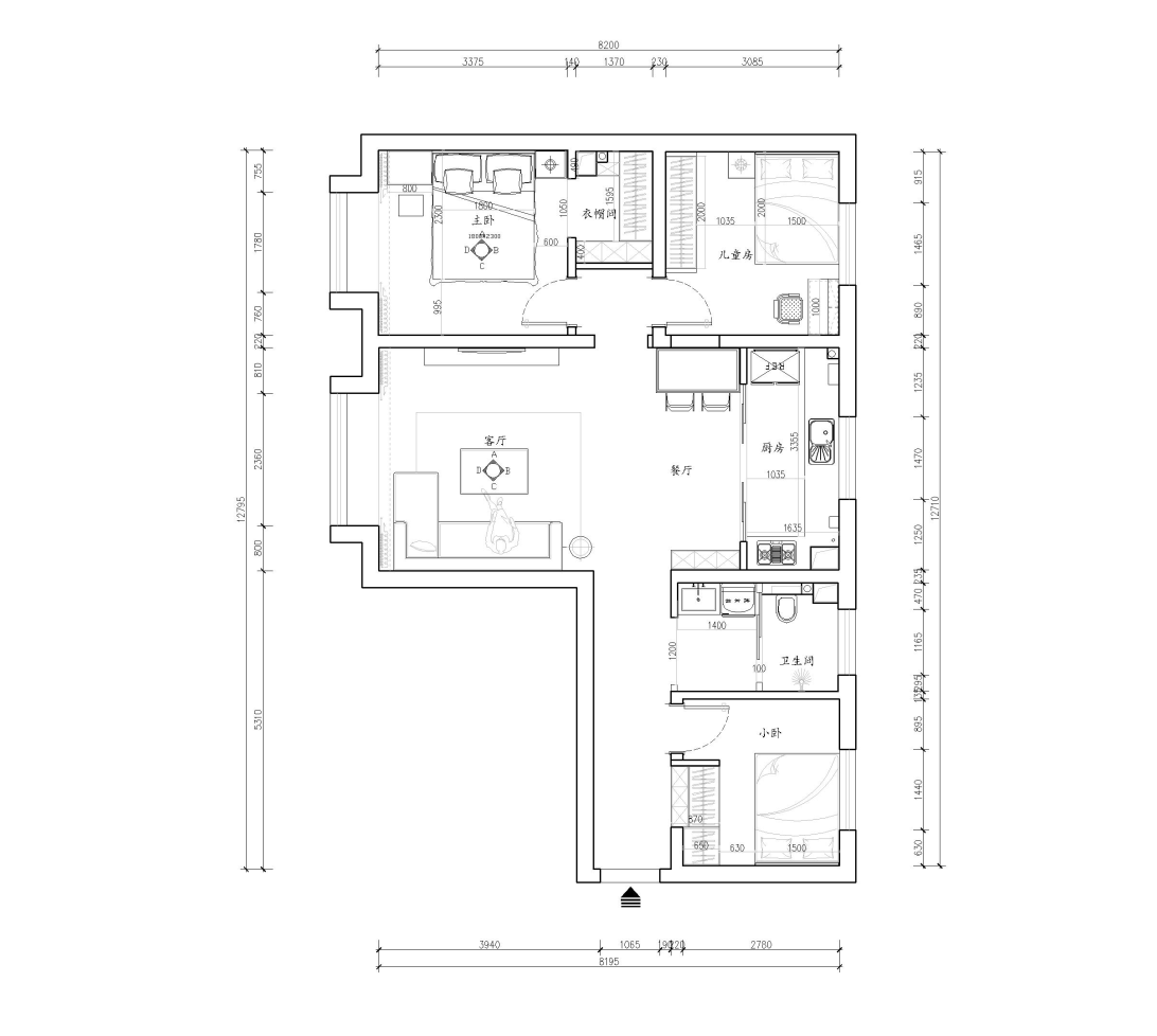 翰墨府-現代簡約風格-122m2