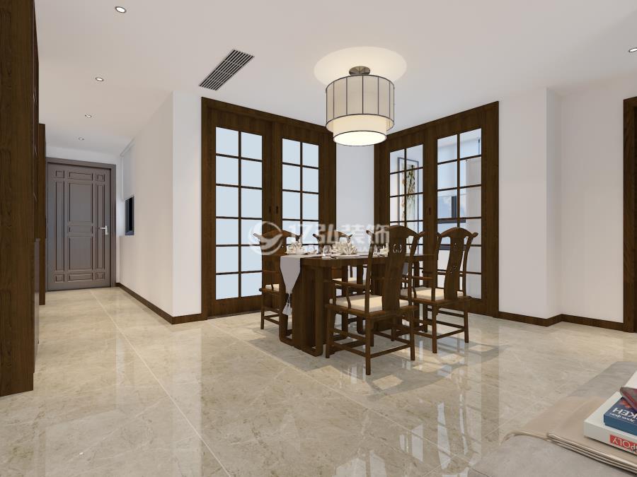 襄陽融僑城130平米三室二廳新中式風格裝修案例，清淨悠然，雅緻大方！