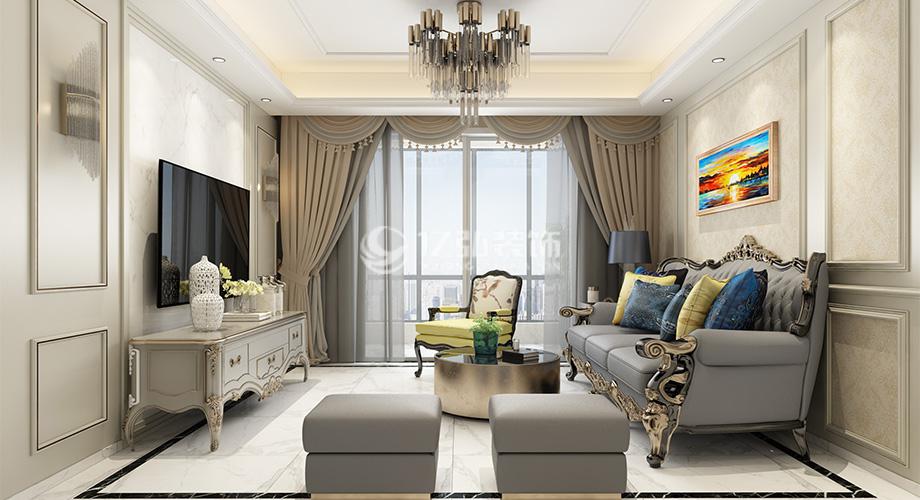 襄阳东津世纪城122平米三室两厅简欧风格装修案例，时尚细腻，精致浪漫！