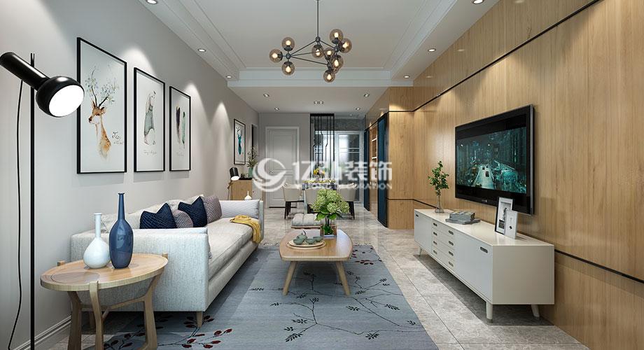 襄阳汉水华城104平米三室两厅北欧风格装修案例，干净温馨的精致小三居！