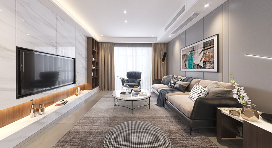 骧龙国际142平米现代简约风格装修案例，时尚舒适的都市之家！