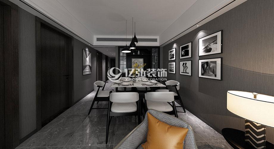 融侨锦江117平米现代风格装修，黑白灰搭配，时尚感十足！