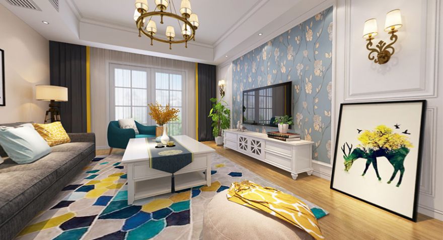 漢水華城132平米三室兩廳簡美風格裝修案例，甯靜自然，雅緻浪漫！
