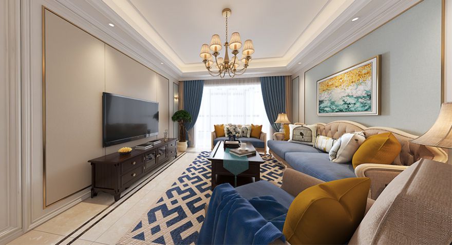 襄陽漢水華城157平米四室兩廳美式風格裝修案例，華麗優雅，氣質非凡！