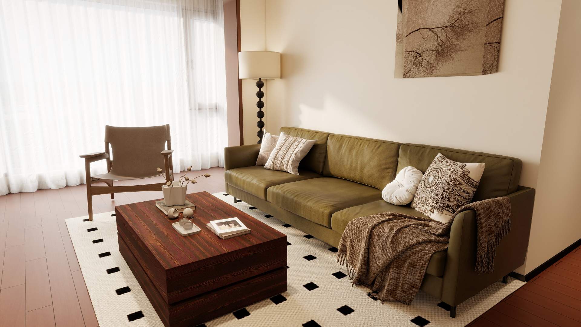 资阳装修案例中交锦上93㎡-中古风