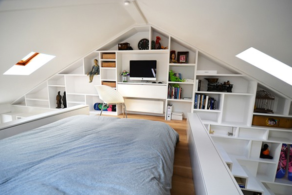 68平米阁楼空间装修 简约超强收纳居