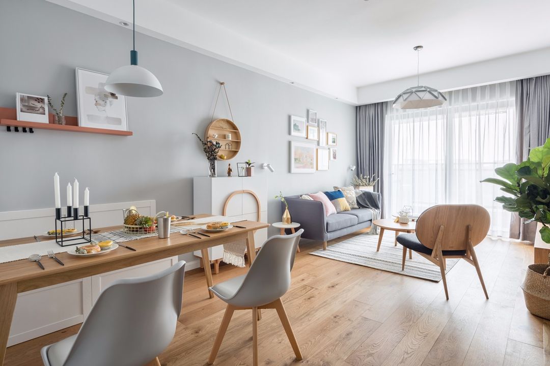 现代简约北欧风,清新色系,三居室案例