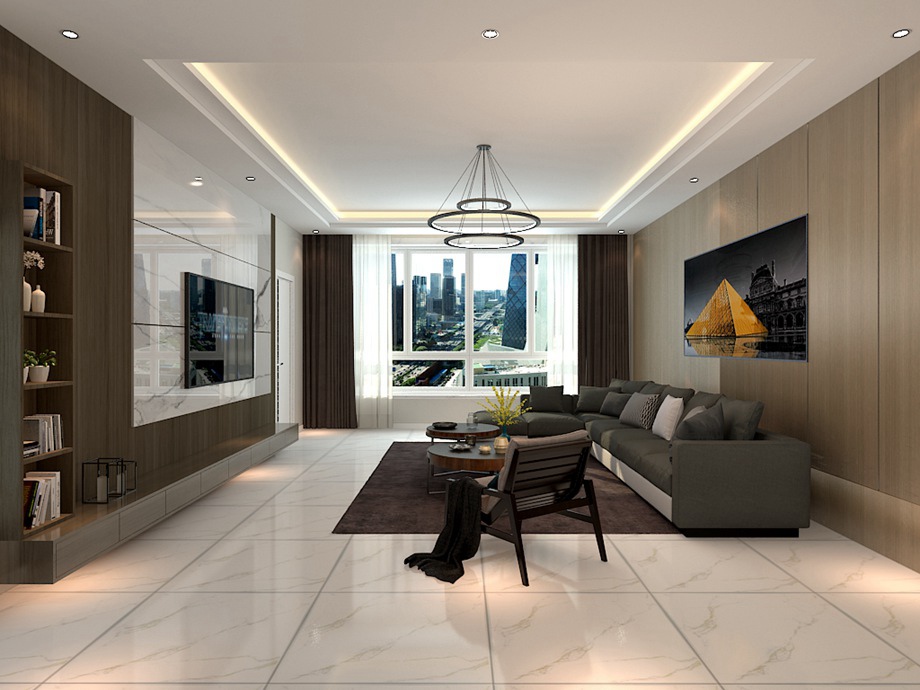 许多人在家装设计时候,会将客厅设计成长方形状,长方形客厅整体纬长