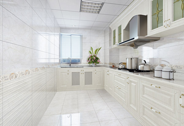 厨房:300*600墙砖 300*300地砖 abc上中下墙整体搭配